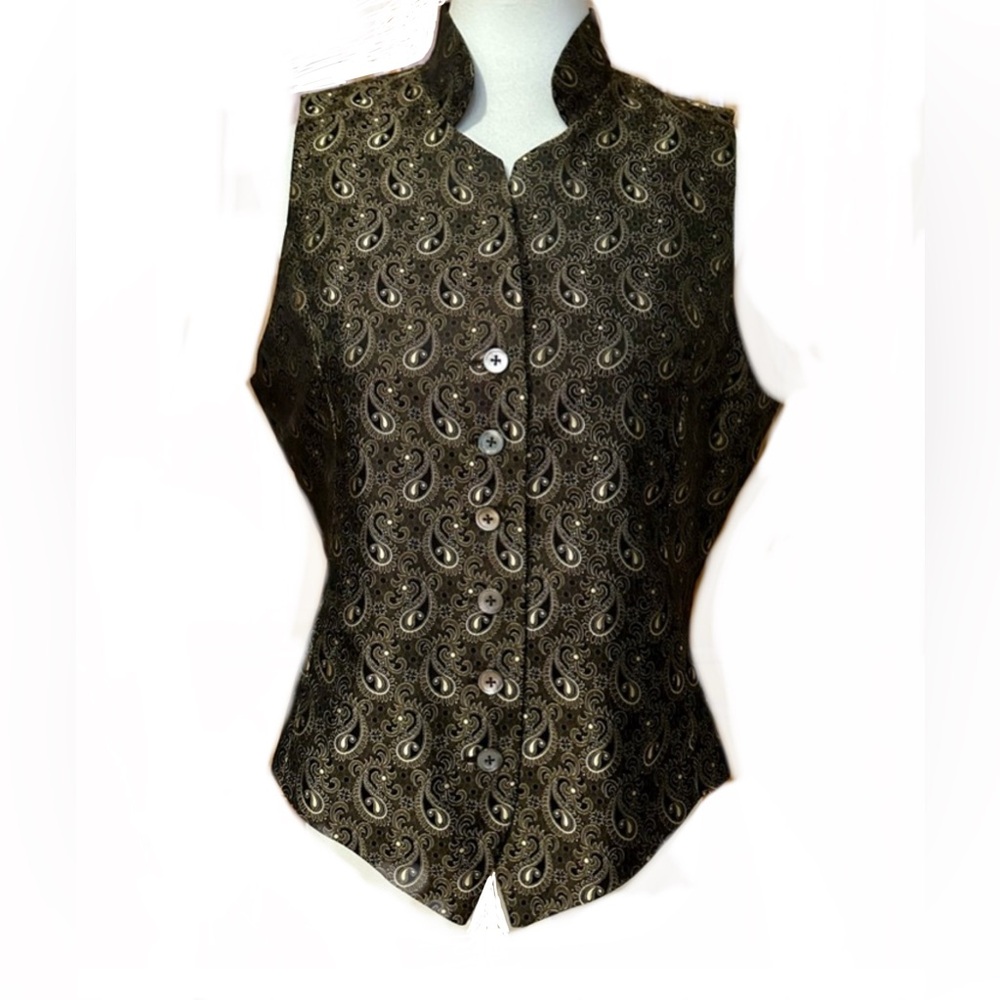 EUC- Classiques Entier Vintage 1980’s-1990’s 6 Button 100% Silk Vest